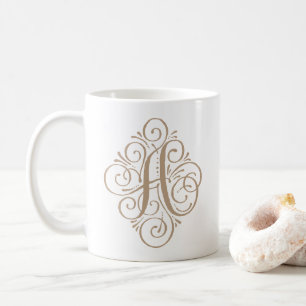 Ornament Monogram Swash Personalisiert Kaffeetasse