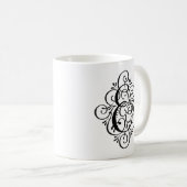 Ornament Monogram Swash Personalisiert Kaffeetasse (VorderseiteRechts)