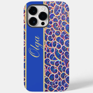 Ornament Muster blau orange Case-Mate iPhone 14 Pro Max Hülle