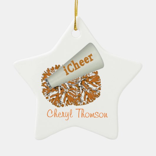 Ornament Orange & White Cheerleader (Vorne)