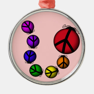 Ornament, Peace, Pink Ladybug Rainbow Colors Ornament Aus Metall
