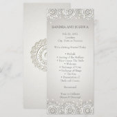 Ornament & Pearls | Hochzeitsprogramm-Ständerkarte Programm (Vorne/Hinten)