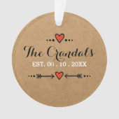 Ornament Pink Heart Arrows - Hochzeitstag - (Vorderseite)