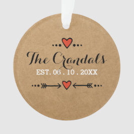 Ornament Pink Heart Arrows - Hochzeitstag -