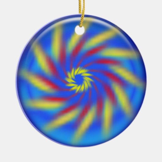 Ornament - Pinwheel in 3d blauer Kugel (Vorne)