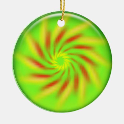 Ornament - Pinwheel in 3D grüne Kugel (Vorne)
