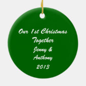 Ornament Red Green Holly Ribbon 1. Weihnachten (Hinten)