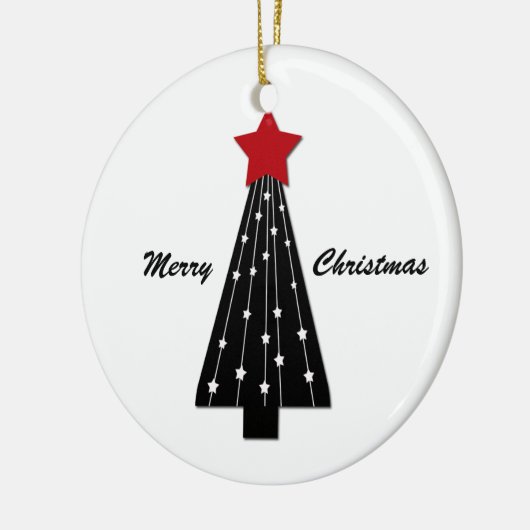 Ornament Red Star Black Tree (Links)