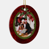 Ornament Red und Green Holly Bow Weihnachtsfest Fo (Rechts)