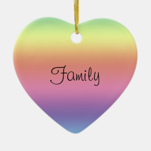 Ornament - Regenbogenfarben und Familienherz