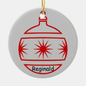 Ornament - Rote Sterne, Name, Jahr (Vorne)