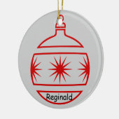 Ornament - Rote Sterne, Name, Jahr (Links)