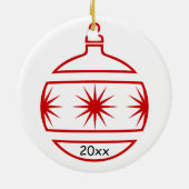 Ornament - Rote Sterne, Name, Jahr (Hinten)