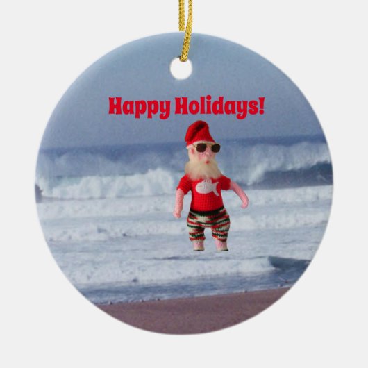 Ornament - Santa im Surf (Vorne)