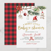 Ornament Santa Merry Little Baby Shower Einladung (Vorne/Hinten)