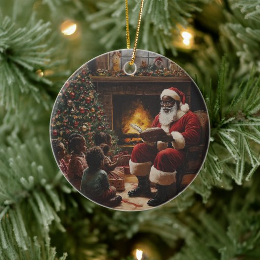 Ornament Santa Reading to Children (Baum)