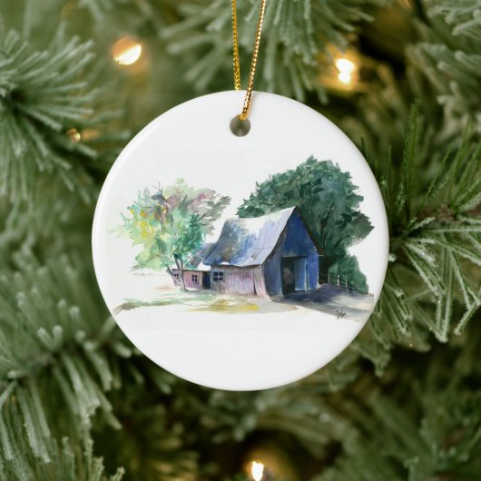 Ornament - Scheune und Weihnachtsstern (Baum)