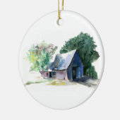 Ornament - Scheune und Weihnachtsstern (Links)