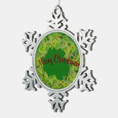 Ornament - Schneeflocke - Kranz mit Gruß (Rechts)