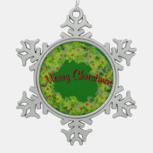 Ornament - Schneeflocke - Kranz mit Gruß