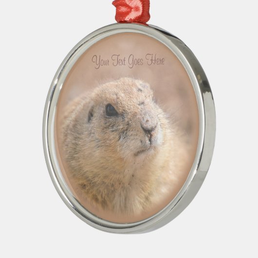 Ornament: Schwarzer Präriehund (Premium Round) Silbernes Ornament (Links)