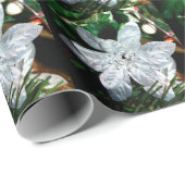Ornament - Silver Poinsettia Dekoration Geschenkpapier (Rolleneckpunkt)