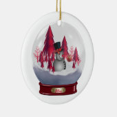 Ornament Snowman Rote Weihnachtsbaumen Schneeglobe (Rechts)
