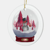 Ornament Snowman Rote Weihnachtsbaumen Schneeglobe (Links)