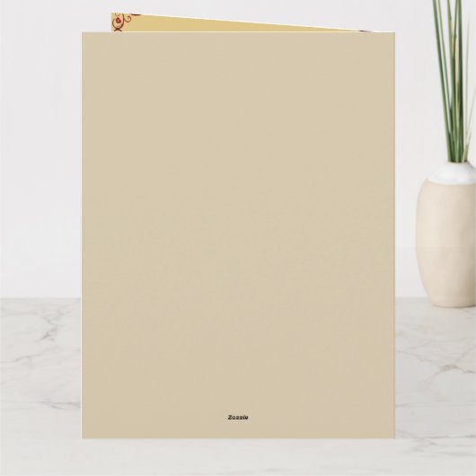 ORNAMENT SPARKLING GOLD RED FRAME Urlaub Karte (Rückseite)