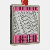 Ornament, Square Premium, Template, Add your pic! Silbernes Ornament (Rechts)