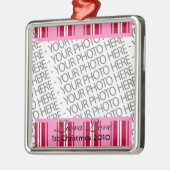 Ornament, Square Premium, Template, Add your pic! Silbernes Ornament (Links)
