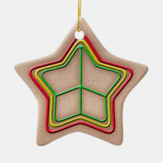 Ornament, Star, Cookie, Peace, Rasta Keramikornament