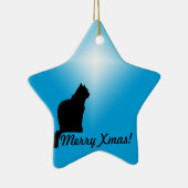 Ornament/Star - Katze Silhouette Keramik Ornament (Rechts)