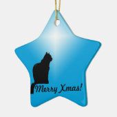 Ornament/Star - Katze Silhouette Keramik Ornament (Links)