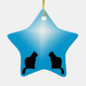 Ornament/Star - Katze Silhouette Keramik Ornament (Hinten)