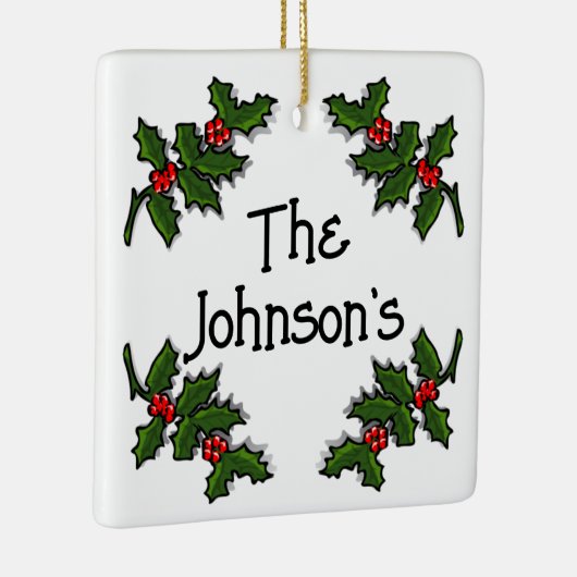 Ornament - Text in Holly Branches Gerahmt (Rechts)