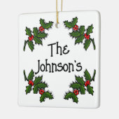 Ornament - Text in Holly Branches Gerahmt (Links)