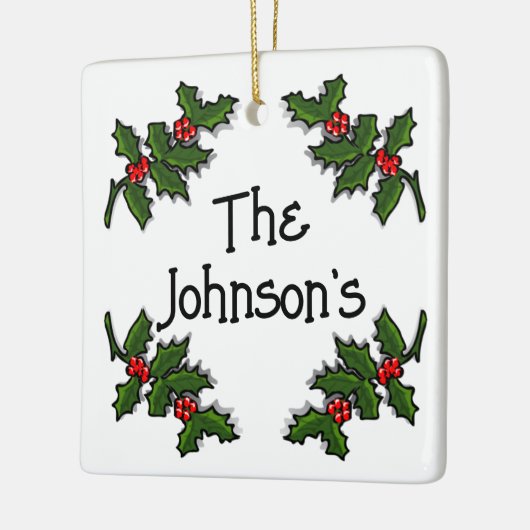 Ornament - Text in Holly Branches Gerahmt (Links)