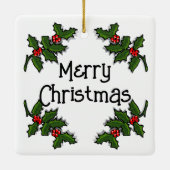 Ornament - Text in Holly Branches Gerahmt (Rückseite)