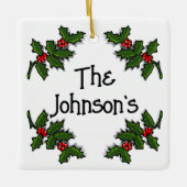 Ornament - Text in Holly Branches Gerahmt (Vorderseite)