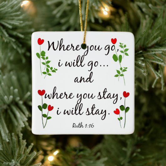 Ornament w Scripture Verse on Eriage (Ruth) (Baum)