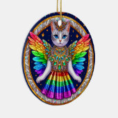 Ornament Weihnachts Rainbow Angel Cat (Rechts)