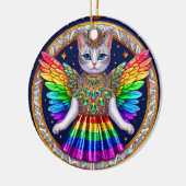 Ornament Weihnachts Rainbow Angel Cat (Links)