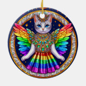 Ornament Weihnachts Rainbow Angel Cat (Hinten)