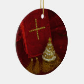 Ornament Weihnachtsbaum Kreuzreligiös rot (Rechts)
