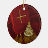 Ornament Weihnachtsbaum Kreuzreligiös rot (Links)