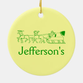 Ornament - Weihnachtskranz und Schlitten