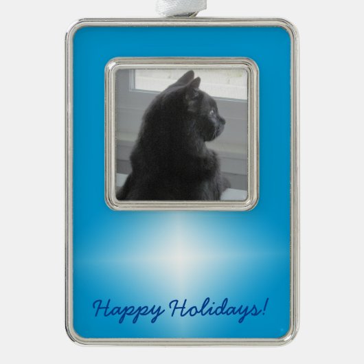 Ornament - Weihnachtsstern mit Foto Rahmen-Ornament Silber (Vorderseite)