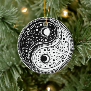 Ornament yin yang sign paisley design