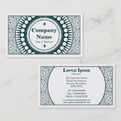 Ornamental 01 - Dunkles Moosgrün auf (Eierschale) Visitenkarte (Vorne/Hinten)